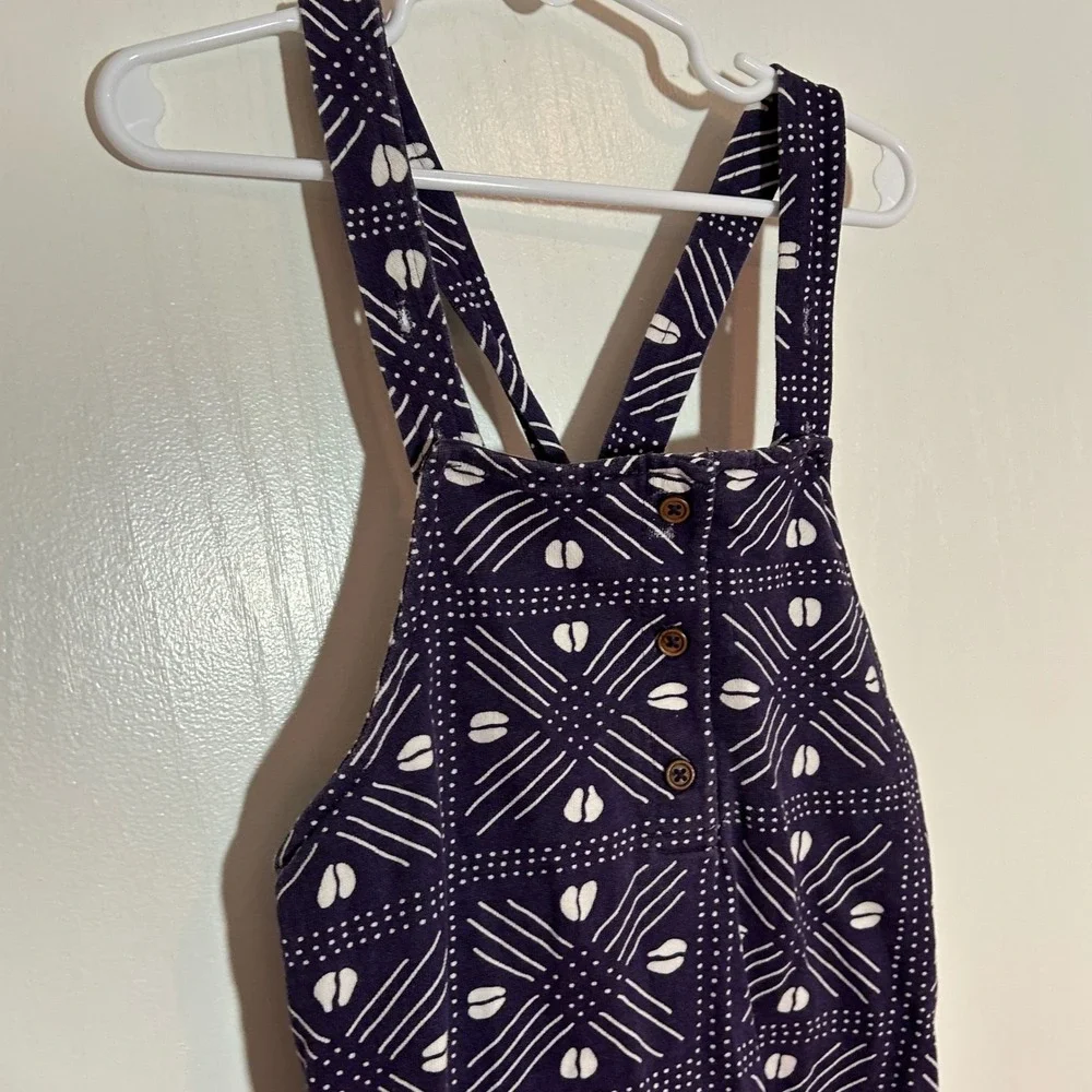 Ade + Ayo Toddler‎ Purple Mudcloth Print Cotton Overalls Size 4T Bib Jumpsuit